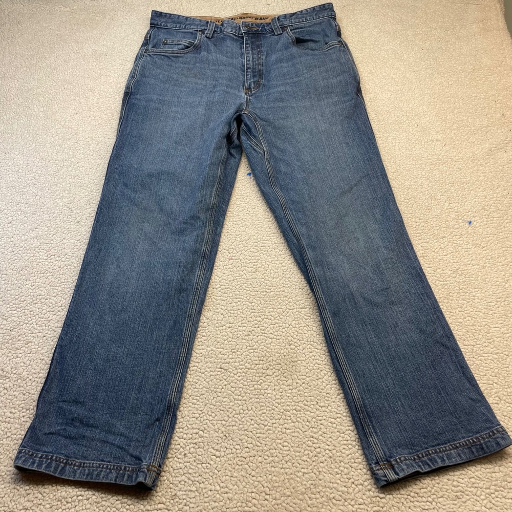 Duluth Trading Co Jeans Mens 34x30 Blue Flex Ballroom Relaxed Fit Straight Leg